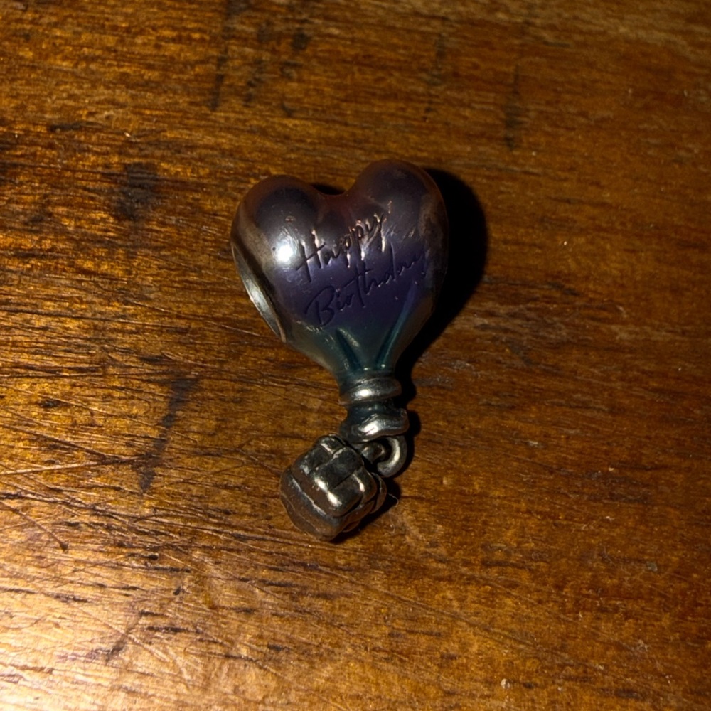 Pandora Heart-Shaped Happy Birthday Charm authentic - Picture 2 of 2